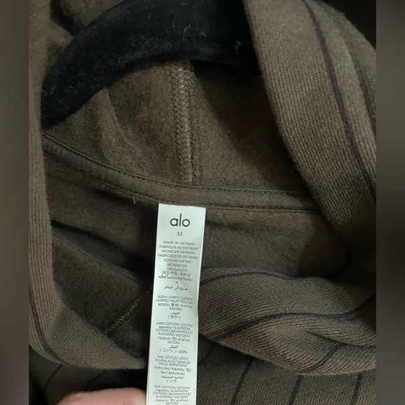 ALO Yoga NWT Pinstripe Hoodie Sweatshirt in Expresso Size M - Picture 8 of 9